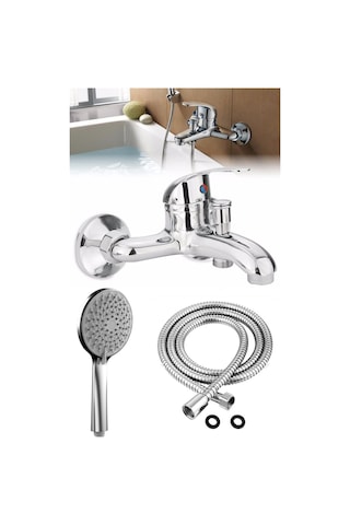Sıcak Soğuk Mix Banyo Çeşme Hortum Ve Başlık Banyo Duş Bataryası Krom