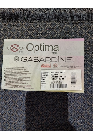 Optima Halı Gabardine K5070 Antrasit 115 180