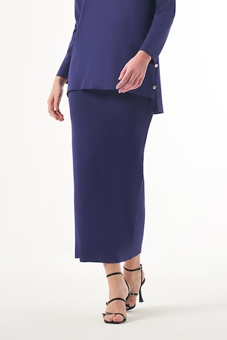 Nuss Merserize Çelik Örme Etek 013 İndigo İndigo