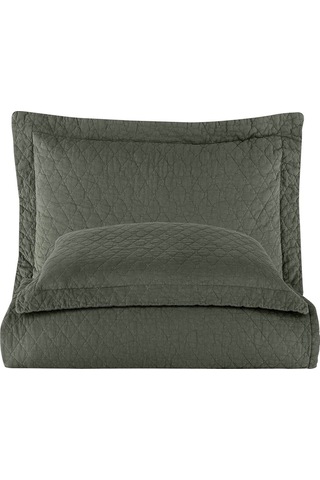 Este %100 Pamuk Parça Boyama Yatak Örtüsü Seti 180 X 260 Haki Bej