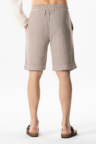 Eliş Şile Bezi Beli Lastikli Müslin Erkek Yazlık Şort Çizgili Kahve Çzglkhv Çizgili Kahve Kahverengi