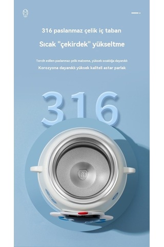 Novahub Yalıtımlı Su Pipet Paslanmaz Ördek Öğrenci Mavi Mavi Karikatür Kapasiteli Gagası Çocuk Çelik Büyük Bardağı Astronot 316 Gg Mavi