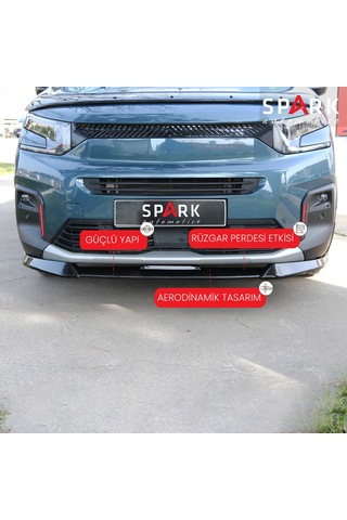Citroen Berlingo 2019- Yılı Ve Sonrası Uyumlu Ön Tampon Lip Siyah