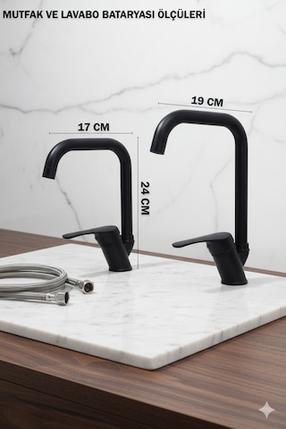 0-14 Banyo Lavabo Mutfak Bataryaları Duş Takımı Aksesuarlar Köşelik Takımı Siyah Beyaz Gold Krom Siyah