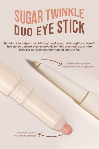 Çift Taraflı Kapatıcı Ve Işıltılı Kalem Far Perıpera Sugar Twinkle Duo Eye Stick 04 Sunday Coral 04