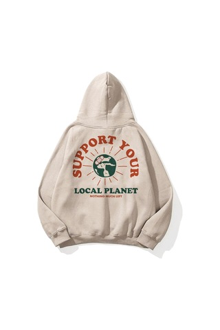 Hırsch Unisex Support Your Planet Sweatshirt Taş Gri
