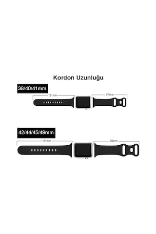 Apple Uyumlu Watch 2/3/4/5/6/7/8/se/ultra 42/44/45/49mm Yumuşak Silikon Large Kordon