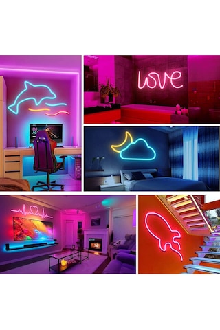 Konesam Usb Bağlı 2 Metre Esnek Led Neon Işık Şeridi - Su Geçirmez Ip65, Kolay Kurulum, Dış Mekan Ve İç Mekan Dekorasyonu Beyaz