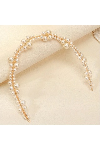 Willowhaven Her Mevsim Yakışan Zarif Altın Sarı Taç - Yumuşak Zincirli Şık Saç Bandı