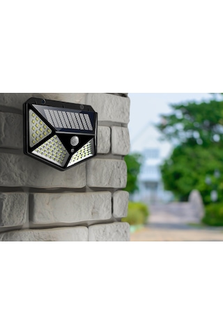 Güneş Enerjili Led Duvar Aydınlatması Siyah