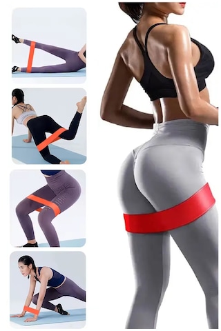 60 Cm Pilates Jimnastik Egzersiz Yoga Direnç Bandı Kırmızı - Ağı