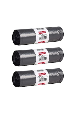 Koroplast Çöp Torbası Siyah Büyük Boy 10'lu 65 CM x 80 CM x 3 Paket