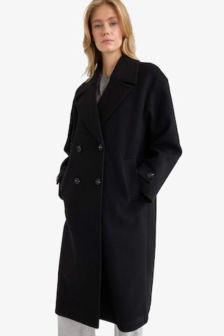 Defacto Regular Fit Düğmeli Uzun Kaşe Kaban F1197ax25wnbk27 Siyah-bk27