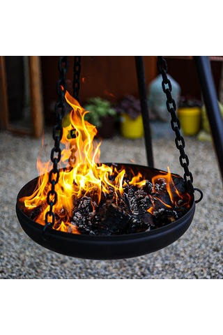 Askılı Şömine 50 Cm Siyah