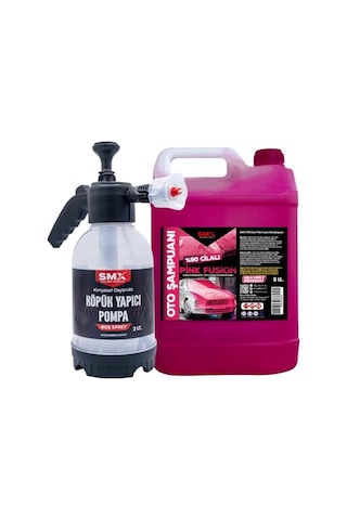 Smx Pink Fusion%90 Cilalı Oto Şampuanı 5 Lt Ve Smx Köpük Yapıcı Pompa 2 Lt