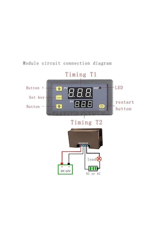 Gözeler T3230 12v 20a Programlanabilir Dijital Led Ekranlı Zamanlayıcı Gecikme Rölesi - Döngüsel Zaman Ayarlı Kontrol Kartı