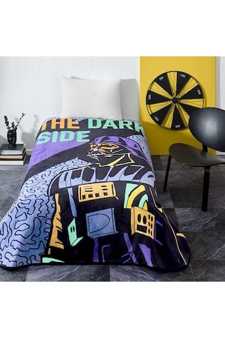 Taç Star Wars Cosmic Çizgi Film Karakteri Pamuk-polyester Karışım Battaniye, Siyah, Mor, Turkuaz, Tek Kişilik Diğer