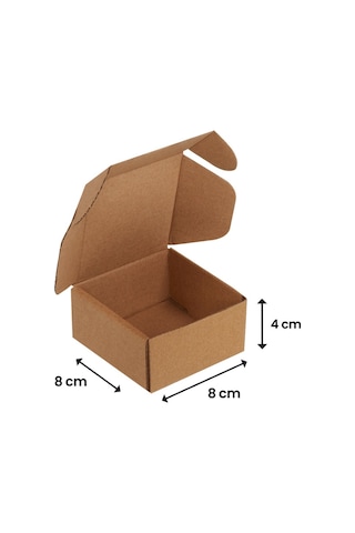 Packanya 8 x 8 x 4 - 200 Adet Kilitli E Ticaret Karton Kargo Kutusu
