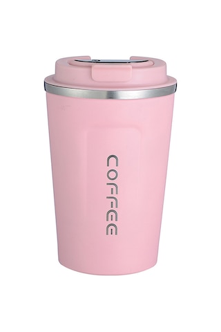 Yuntech01 304 Çelik Akıllı Isı Gösterici Termos Bardak - Dokunmatik Sıcaklık Gösterimi, Çift Katlı Vakumlu, Araçta Kullanıma Uygun, 380ml Pembe GÜMÜŞ