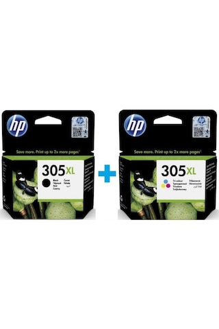HP 305Xl Siyah Ve Renkli 2'Li Set Kartuş 4120 HP 305Xl Siyah Ve Renkli 2'Li Set Kartuş 4120