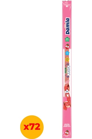 Tayaş Damla Sour Belts Licorice Çilek 72 x 15 G