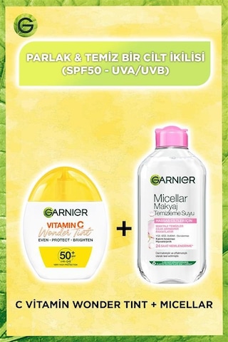 Wonder Tint Renkli Nemlendiricili Yüz Güneş Kremi + 200 Ml Micellar Makyaj Temizleme Suyu pktcvitguneskremvmicel-11178