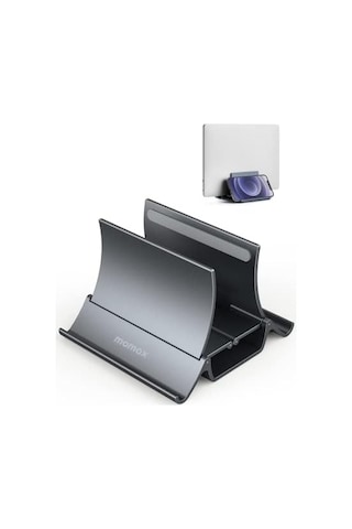Momax Dikey Dizüstü Bilgisayar Standı Tutucu, Arch Gravity Otomatik Kilitleme Tutucu Depolama Yuvası, Masa Düzenleyici İçin Yer Tasarrufu, Tüm Macbook/ipad/dell/chromebook'a Uyar, Çift Dizüstü