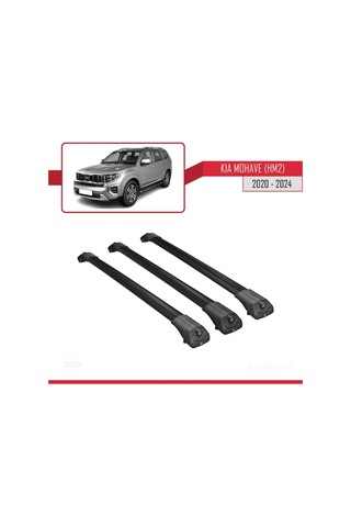 Kia Mohave Hm2 2020 Ve Sonrası İle Uyumlu Ace-1 Ara Atkı Tavan Barı Siyah 3 Adet Bar