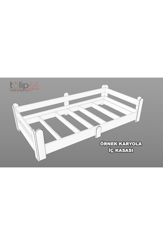 Tulipkids Montessori Karyola Beyaz 90x190 Yatak Uyumlu Oval Kesim Çocuk Yatağı Kids-101