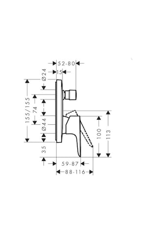 Hansgrohe Hg Talis E Tek Kollu Banyo Bataryası Ankastre - 717456