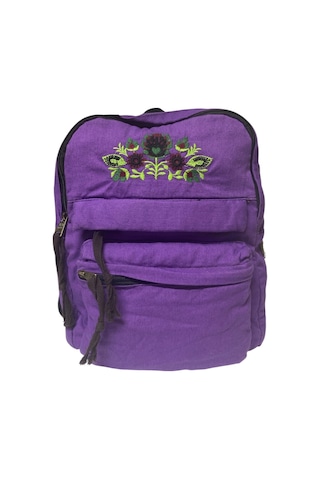 Kaliteli Salaş Küçük Boy Siyah Vintage Disayn Günlük Sırt Gezi Çantası 25x30cm Mor