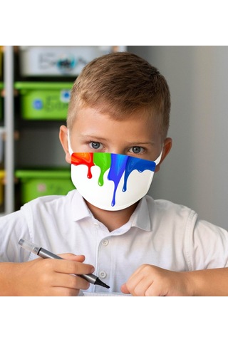 Yıkanabilir Beyaz Çocuk Maske-4