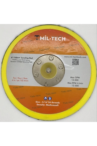 Mil-Tech Havalı Zımpara Tabanı 6''/150 mm - Deliksiz