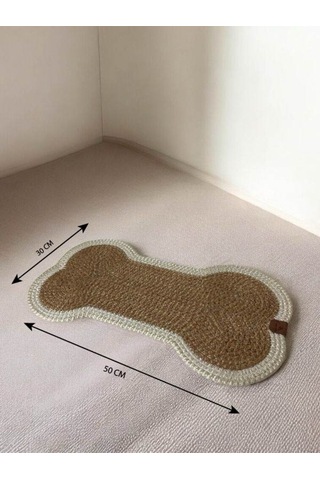 Kedi, Köpek Evcil Hayvan Mama Matı, Paspası - Bej