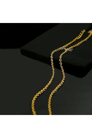Chavin Bayan 45 Cm. 2 Mm. Ip Kaplama Çelik Kolye Zinciri Ap82 Altın