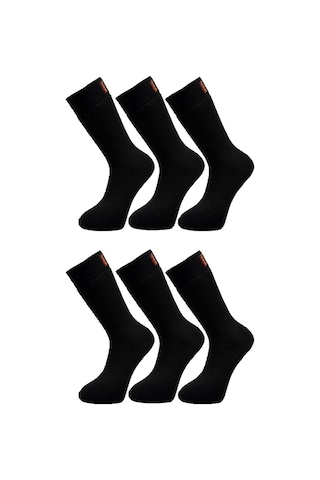 Meguca Socks Erkek Siyah 6 Çift Termal Havlu Kışlık Çorap-40-45 Çok Renkli