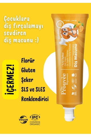 The Prouvée Réponses Organik Bebek & Çocuk Diş Macunu Portakallı 35 ML