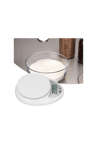 Wellhise B05w Kaseli Pilli Mutfak Tartısı Dijital Ekran Terazi Beyaz