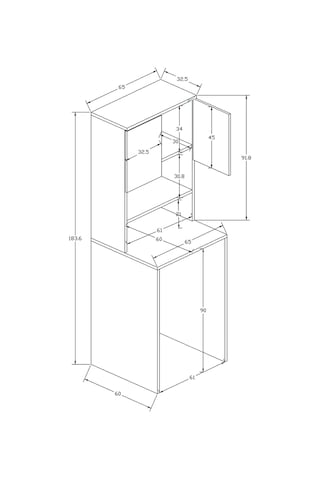 Buzkan % 100 Mdf Çamaşır Makinesi Dolabı Banyo Dolabı Beyaz