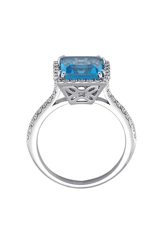 Sirius Pırlanta Ve Prenses Kesim Mavi Topaz Taşlı Yüzük 0804R0320
