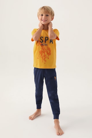 U.S. Polo Assn. Lisanslı Hat Hardal Erkek Çocuk Pijama Takımı 5274-43053 Hardal