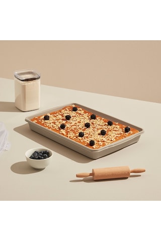 Dikdörtgen Kek Pasta Börek Saklama Kabı, Kilitli Borcam Taşıma Kabı Büyük Boy 45cm Beyaz