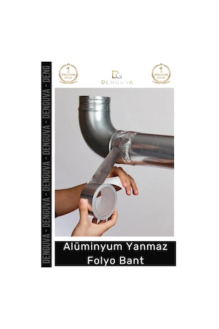 Suya Sıcaklığa Dayanıklı Tamir Soba Boru Yama Alüminyum Yanmaz Folyo Bant 45mm - 5mt - 12 Adet