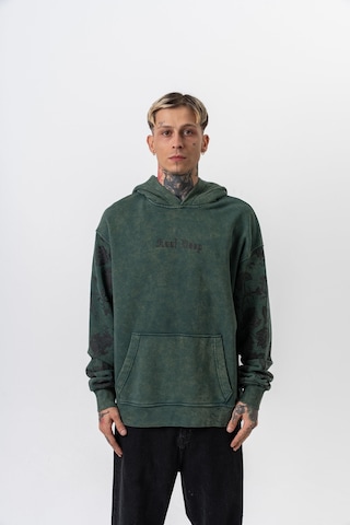 Respire Erkek Root Deep Baskılı Yıkamalı Kapüşonlu Oversize Hoodie Yeşil