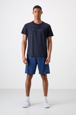 Tommy Life Lacivert Polyester Nefes Alan Dokulu İnce Esnek Standart Fit Erkek Performans T-shirt - 88385 Lacivert