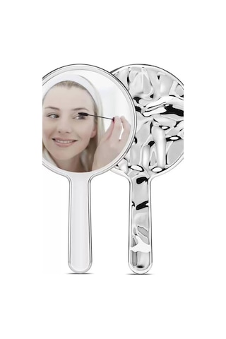 Caş Dekorasyon Gümüş Renk El Aynası Gümüş