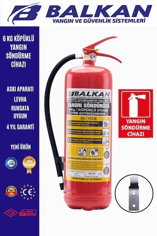6 Kg Köpüklü Yangın Tüpü +levha +askı