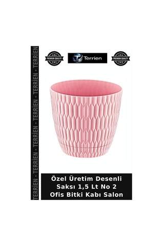 Özel Üretim Desenli Saksı 1,5 Lt No 2 Ofis Bitki Kabı Salon