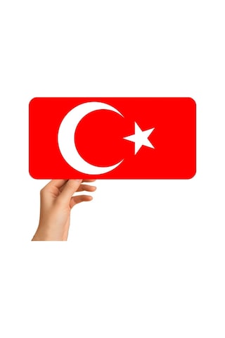 Türk Bayrağı Metal Tabela - Dekoratif Duvar Levhası Plaka 14.5x29.5 Cm