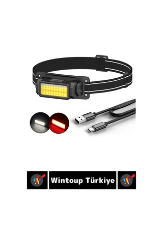 Profesyonel Kamp Avcı Balıkçı Deprem Güçlü Işık 5 Mod Aydınlatma Şarjlı 50 Led Kafa Lambası Çok Renkli